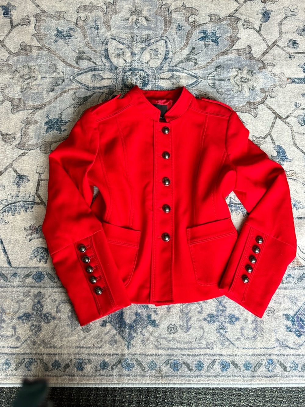 Banana Republic Red Military-Inspired Button Front Jacket